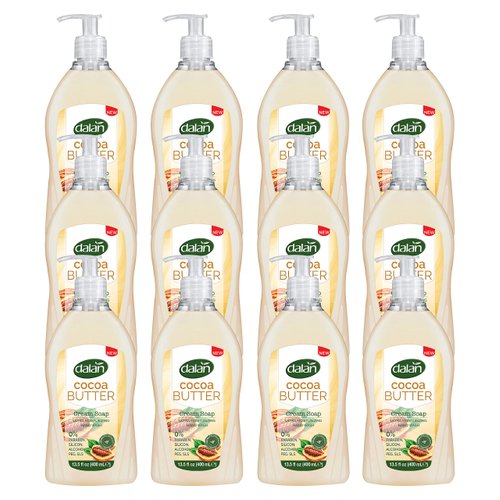 Dalan Cocoa Butter Cream Ultra Moisturizing Liquid Hand Soap for Dry and Fresh Hands Feeling Clean and Soft (13.5 Fl Oz / 400 mL (Pack of 12))