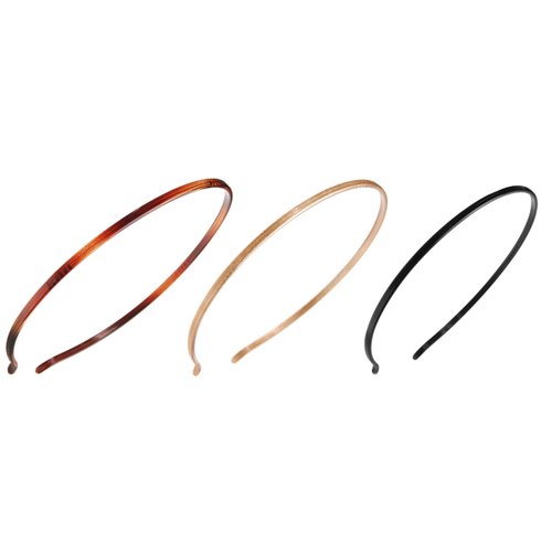 France Luxe Belle Skinny Headband 3-Pack - Black/Gold/Tortoise