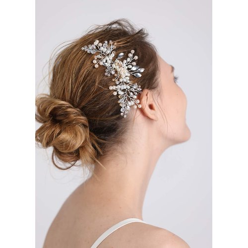 fxmimior Women Hair Comb Bridal Headpiece Vintage Style Women Hair Accessories Wedding Decorative Combs (Rose gold)