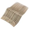 [Hot]Sunny Wire Real Human Hair Blonde Highlight Invisible Fish Line Remy Hair Extensions Dark Ash Blonde Highlights Golden Blonde Wire Hair Extensions Real Human Hair for Back to School 80G 18Inch