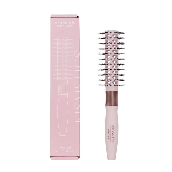 KISMETICS Argan Oil Infused Vented Round Brush, Fast Dry Round Brush, 24mm, All Hair Types