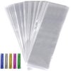 600pcs Cellophane Bags Set-300pcs 3x11 Cellophane Bags Long Clear Treat Bags Cello Cookie Bags, 300pcs Colors Twist Ties for Gifts Party Favors