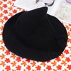 tiggell Halloween Hat Wool Knitted Cap for Witch Girls Party Decor Masquerade Cosplay Costume Accessory Christmas Birthday (Black, Child)