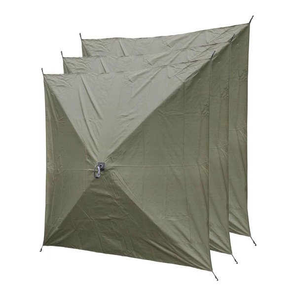 CLAM Quick-Set Wind and Sun Panel Attachment for Escape Sport Screen Shelter Canopy Tent with Carrying Bag, Accessory Only, Green (3 Pack)