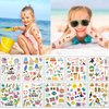 Summer Temporary Tattoo Stickers 200+ Patterns Hawaii Beach Pool Party Tropical Fake Tattoos Waterproof Pineapple Palm Tree Cat Ice Cream for Kids Boy Girl Adult