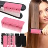 2 Sets 2024 New Flat Iron Comb, Upgrade Barber Hair Straightening Comb Flat Iron Comb Attachment Clip on Comb Attachment for Flat Iron, Professional or Home Use Compact Hair Styling Tool(Black+Red)