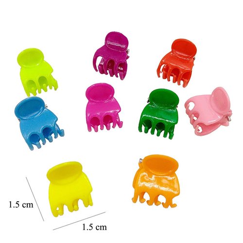Generic Mini Hair Claw Clips Claws Clutcher, Plastic Hair Pins Clamps for Girls, Teens, Kids & Women, Hair Accessories, Mix Colors, 50 Pcs Multicolour Mini Hair Clips