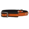 Dogs My Love Rhinestone Genuine Leather Dog Collar (Orange, 8"-9.5" Neck)