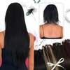 Moresoo Micro Link Hair Extensions Human Hair Black Micro Link Human Hair Extensions Jet Black Microbead Hair Extensions Real Human Hair Microlink Hair Extensions Human Hair Black 50G/50S 24In