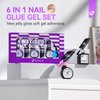 Salon Gel Nail Polish Glue Kit: Gelike EC 6 IN 1 Nail Glue and Top Coat Gel, Summer Jelly Color Polish of 5 for Wedding and Daily Events Nailart Design…