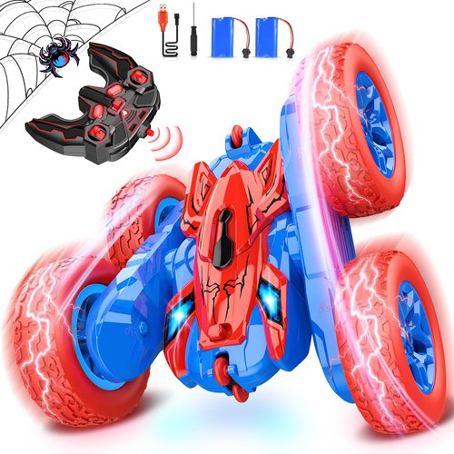 JovialToyz RC Cars Toys for Boys Ages 5-7 Remote Control Stunt Car Outdoor Toy for 3 4 5 6 7 8 9 10 Year Old Boy Girl Easter Gifts 360° Flip 4WD Rechargeable Car for Boys Kids Age 6-12