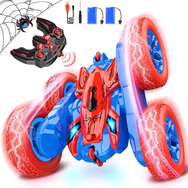 JovialToyz RC Cars Toys for Boys Ages 5-7 Remote Control Stunt Car Outdoor Toy for 3 4 5 6 7 8 9 10 Year Old Boy Girl Easter Gifts 360° Flip 4WD Rechargeable Car for Boys Kids Age 6-12
