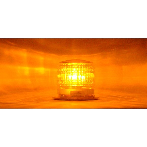 S8LFM Amber Flashing 2NM IP67 Solar LED Magnetic Mount Marine Dock Barge Safety Beacon Light 360 Degree