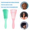 Emoly 2 Pack Detangling Brush for Natural Hair-Detangler for America 3a to 4c Kinky Wavy, Curly, Coily Hair, Detangle Easily with Wet/Dry (Green& Pink)