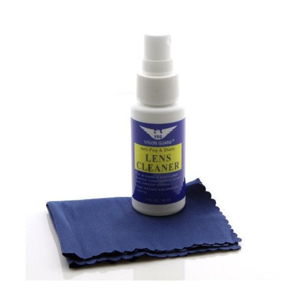 Vision Guard Anti-Fog & Static Lens Cleaner + Cloth (1oz Bottle)