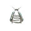 Long turquoise blue stone silver western style metal hair claw
