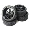 powerday®4pcs 17mm Hub Wheel Rim & Tires Tyre for 1/8 Off-Road RC Car Buggy HSP