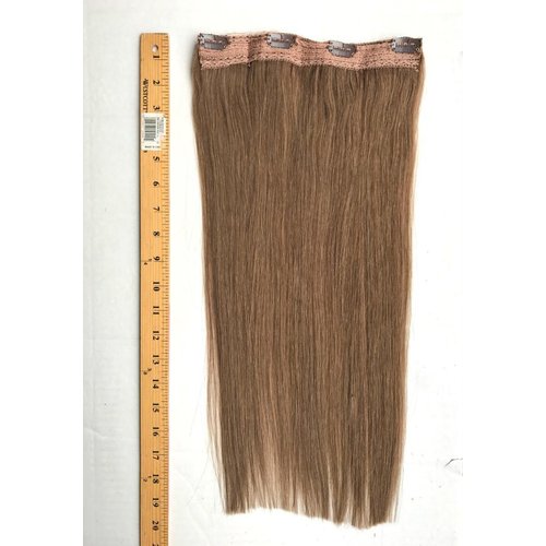 TRESSMATCH® One Piece Volumizer Weft Clip in Remy Human Hair Extensions Volume Chestnut Brown 18” (20") Long 8.5"Wide