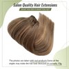 Balayage Hair Extensions Clip in Human Hair Blonde Highlighted Clip in Extensions Real Human Hair Brown and Caramel Blonde Highlight Invisible Clip in Hair Extensions with Full Ends 15 Inch 70G 5PCS