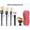Birbenben 6Pcs Car Detailing Brush Set, Automotive Exterior & Interior Cleaning Brush Kit- Auto Boars Hair Detail Brushes, Vehicle Soft Dusting Dust Brush, Detail Tool for Air Vent, Dashboard, Leather