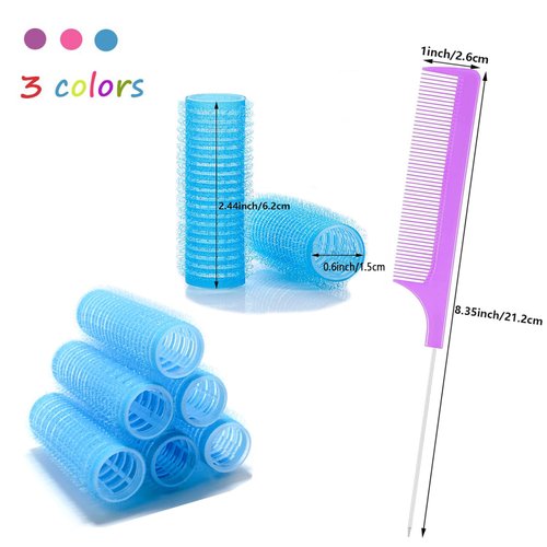 ZMD 36PCS Self Grip Small Hair Curlers Set, Heatless Rollers Hair Curlers Salon Hair Dressing Curlers DIY Curly Hair Accessories for Medium Short Thin Fine Hair (0.6Inch)