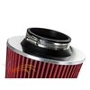 RED 3" 76 mm Inlet Cold Air Intake Cone Replacement Performance Washable Clamp-On Dry Air Filter