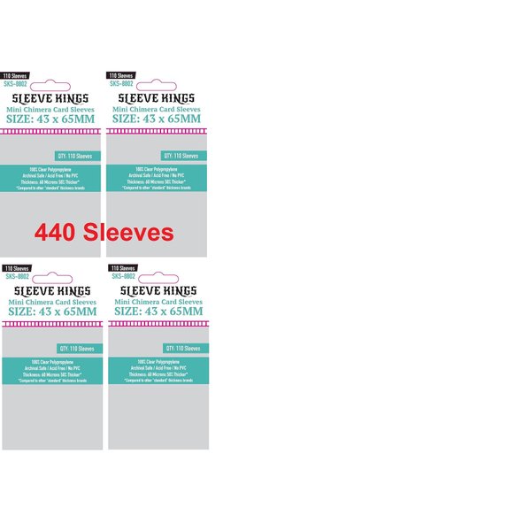 Sleeve Kings Mini Chimera Card Sleeves 43 X 65 mm (4x110 Pack, 440 Sleeves)