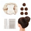 YTBYT 50 Pcs Hair Nets Bun Invisible Elastic Mesh Nets with 40 pcs Hair Bun Pins for Women Hair Styles (Brown)