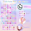 168Pcs Press on Nails for Kids Girls, Shynek Kids Fake Nails for Children Pre Glue Stickers Nails Full Cover Short Acrylic Nails Set Gifts for Girls Nail Art Decoration