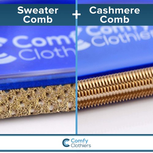 Comfy Clothiers Sweater Shaver & Cashmere Comb Combo Pack – Fabric Shaver Removes Pills, Fuzz and Lint from Garments