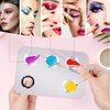 4 in 2 Set Makeup Mixing Palette, Makeup Palette for Foundation, Makeup Mixing Tray, Stainless Steel Mixing Tray with Spatula for Mixing Foundation Eye Shadow Nail Art, Makeup Foundation Mixing Tray