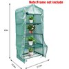 Sfcddtlg 4 Tier Greenhouse Replacement Cover with Roll-Up Zipper Door-PE Plant Greenhouse Cover for Indoor Outdoors Gardening Plants Cold Frost Protection Wind Rain Proof (Frame NOT Include)