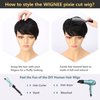 WIGNEE Short Human Hair Wigs Pixie Cut Wig with Bangs Short Layered Wigs Short Human Hair Wigs for black Women (1B)