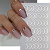 8 Sheets French Nail Art Sticker 3D Streak Line Nail Decals Reflective French Nail Art Supplies Geometric Lines Nail Art Stickers Wave Swirl Stripe Nail Decals Nail Supplies