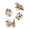 UGEARS 70029 U-Fidgets Tribiks Puzzle Pieces Set with 4 Models Anti-Stress 3D Puzzle Self Assembly Kit 4 Mini Miniature Model Mechanical Models Plywood Construction Kit
