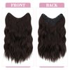 S-noilite One Piece Clip in Hair Extensions 18 Inch U-Shaped Dark Brown Hair Extensions Weft with 5 Clips 3/4 Full Head Long Wavy Synthetic Curly One Piece Thick Hairpieces for Women,#6/8