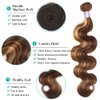 Allove Ombre Highlight Brazilian Hair Bundles Body Wave Human Hair Bundles, 3 Bundles 10a 100% Virgin Human Hair Extensions Bundles Piano Color 4/27 (22 24 26inch)