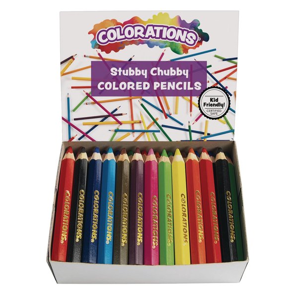 Colorations STUBPEN Stubby Chubby Colored Pencils for Kids - Set of 48