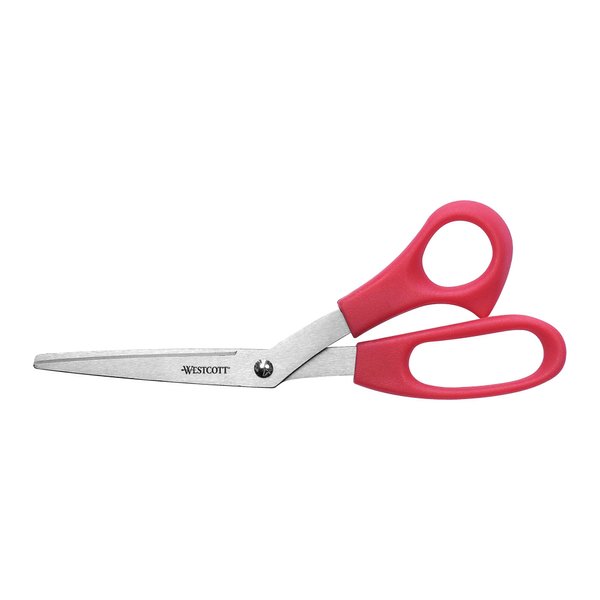 Westcott All Purpose Bent Scissor 8" Red (10703), Single