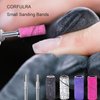 Sanding Bands for Nail Drill Nail Drill Bits Set, Corfulra Newest Small Sanding Bands with 2 Mandrel Bits, 80pcs #80#120#180#240 Fine Coarse Grits for Acrylic Gel Natural Nail, Nail Accessories