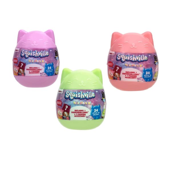 Squishmallows Squishville Series 6 - Assorted 3 Pack - Mini Plush & Accessories - Official Kellytoy - Styles May Vary - Great Stocking Stuffer & Gift for Kids