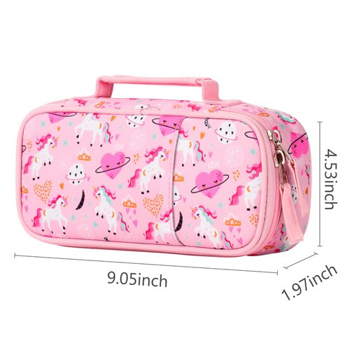 Choco Mocha Unicorn Pencil Case for Girls Pencil Box for Girls Pencil Pouch for Girls Pencil Case for Kids Pencil Bag for School Kindergarten Preschool Zipper Organizer Soft Cute Small Gift Pink