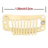 30pcs 9 Teeth Stainless Steel Snap Comb Wig Clips, Hair Extension Clips, Wig Accessories Clip with 30 Assorted Sewing Needles and 2 Rolls Thread (Beige)
