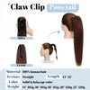SEGO Claw Clip Ponytail Extension Human Hair Clip in Ponytail Hair Extensions 100% Real Human Hair Pony Tails Hair Extensions Long Straight For Women 20 Inch Medium Brown 120 Gram