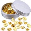 Brass Clutch Badge Insignia Clutches Pin Backs Replacement (Gold, 50 Pieces)