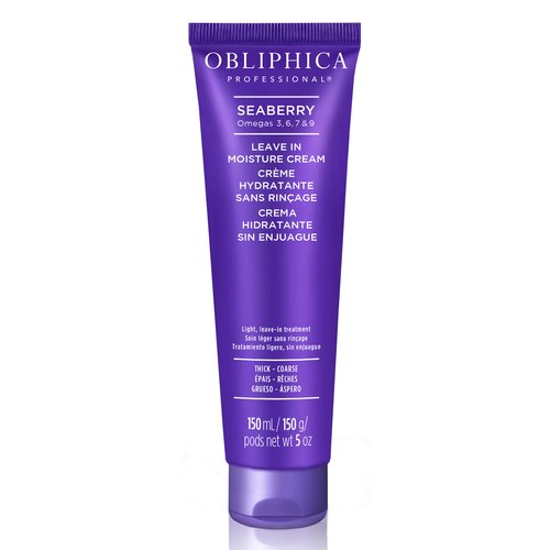 Obliphica Seaberry Leave In Moisture and Styling Cream for Women - Anti-Frizz Control, Normal Hair Products, Damaged Repaired Hair - Hair Mask & Treatment for Protecting Hair & Scalp - 5 Fl Oz