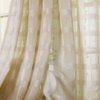 JAIJY 78" Volie Semi Screen 2Pc Tulle Backdrop Curtains Buffalo Check Striped Gingham Sheer Linen Fabric Window Curtain Panel Decorative Grommet Top Bedroom Drapes, 2 Panels, 78 inch Length, Beige
