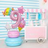 Ice Cream Birthday Decorations, 5 Pcs Dokuna Ice Cream Balloons 9th Birthday Decorations for Girls, Giant Number 9 Foil Mylar Balloon, 9 Years Old Ice Cream Theme Birthday Party Supplies Decor (9th)