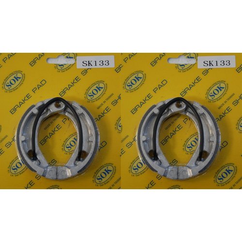 FRONT BRAKE SHOES +SPRINGS for POLARIS 2001-2019 Sportman 90 110 Scrambler Predator 50 90, 2007-2019 Outlaw 50 90 110 (SK133WS x2)