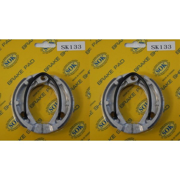 FRONT BRAKE SHOES +SPRINGS for POLARIS 2001-2019 Sportman 90 110 Scrambler Predator 50 90, 2007-2019 Outlaw 50 90 110 (SK133WS x2)